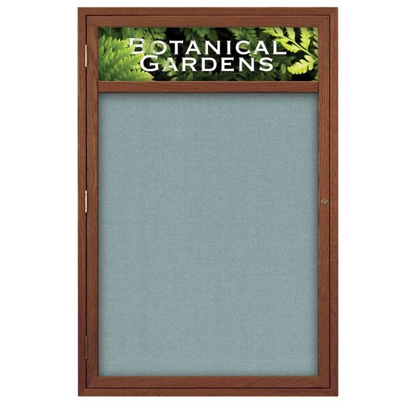 Sliding Glass Door Radius Letterboard, Hdr, 96"x48", Satin/Burgundy